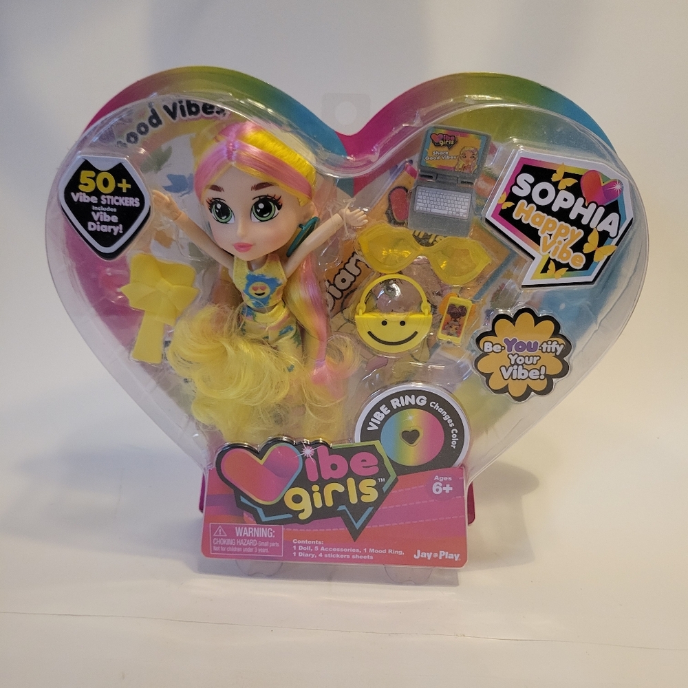 Play Vibe Girls Sophia Doll Includes 50 Vibe Stickers and Diary *New*